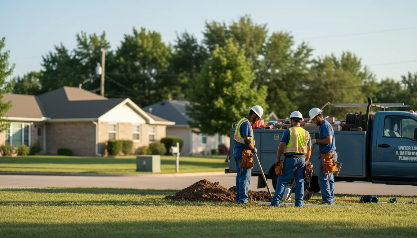 Residential water line and bathroom plumbing service in Genoa, OH